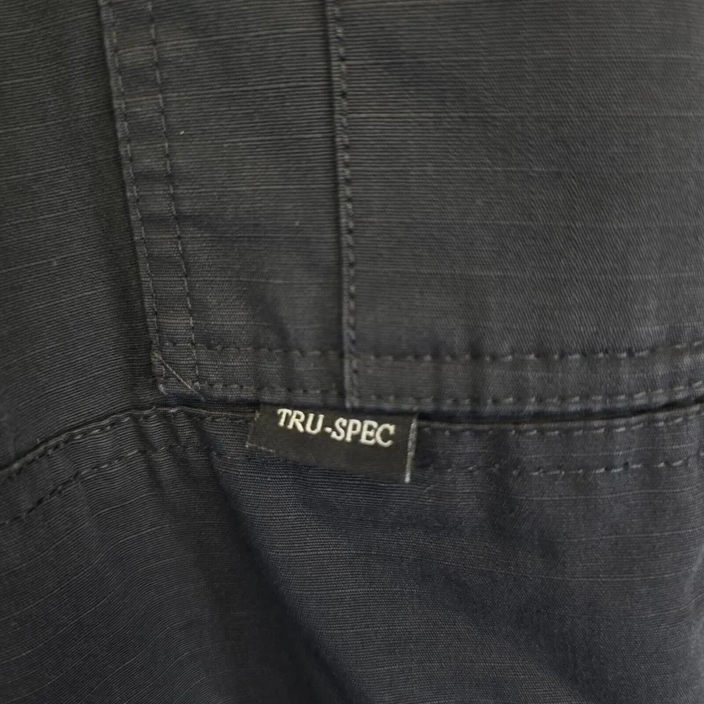 True Spec Pants Mens 36x30‎ Black Cargo Ripstop Fabric Rugged Hiking Trekking